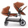 Load image into Gallery viewer, Fast shipping ! Luxury twins stroller aluminum frame leather twin  pram baby can sit and lying with car seat double stroller